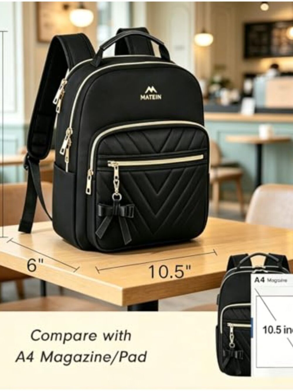 Mini Backpack Purse Waterproof Polyester Women Daypack Detachable Bow Small - Picture 2 of 5